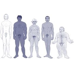 abs anders_(dragon_age) balls ballsack bara beard_stubble biceps bisexual_male black_and_white body_tattoo carver_hawke chest_hair chubby chubby_male colorless completely_nude dark-skinned_male dark_hair dark_skin dragon_age dragon_age_2 dwarf elf elf_ears elf_male face_tattoo facial_hair feet fenris_(dragon_age) flaccid flaccid_penis hairy_chest human light-skinned_male light_hair light_skin long_hair looking_at_viewer mage male male/male male_only male_pubic_hair monochrome muscles muscular muscular_male naked naked_male nipples nude nude_male pecs penis penis_size_difference pointy_ears ponytail pubic_hair sebastian_vael serenityfails size_difference smile smiling standing standing_position straight_male stubble tattoo tattoos varric_tethras video_games