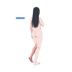 2020s 2023 absurd_res artist_logo beauty_mark big_breasts black_hair_female female milf my_mother_the_animation nude nude_female nush_(xter) plussinger rear_view transparent_background