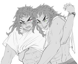 2boys demon demon_boy demon_horns demon_humanoid demon_slayer dominant dominant_male domination dq11_frogrammer green_eyes hantengu horny horny_male japanese japanese_clothes japanese_clothing japanese_male karaku kimetsu_no_yaiba long_bangs long_hair long_hair_male male male/male male_focus male_only male_penetrating muscles muscular muscular_male pointy_ears red_eyes sekido sharp_teeth submissive submissive_male suggestive suggestive_gesture tongue tongue_out tongue_tattoo upper_moon yaoi