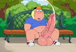 1boy ai_generated chris_griffin chubby_male family_guy fat_man horsecock hyper_penis male_only