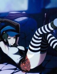 armpits arms_up clothing female human marie_(persona_4) pale_skin persona persona_4 persona_4_the_golden thighs velvet_room