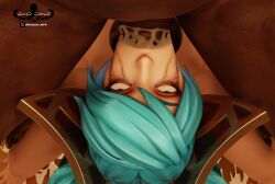 3d big_penis blue_eyes blue_hair cum_in_mouth dark-skinned_male deepthroat fucked_silly gino_cano_(artist) league_of_legends male muscular_male penis_in_mouth pink_fingernails riot_games ruined_makeup sona_buvelle sucking_penis tagme