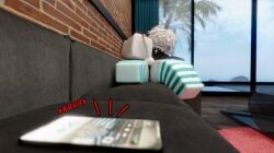 3d 3d_(artwork) couch dick femboy masturbation nykosucks phone roblox roblox_avatar stockings