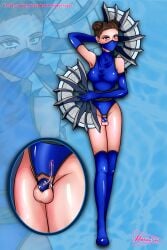 1futa balls breasts brown_hair catheter chastity chastity_cage chastity_device clothed clothing commission flat_chastity_cage full_body futa_only futanari genitalwear hornyfudge human kitana klassic_kitana light-skinned_futanari light_skin mortal_kombat mortal_kombat_2 ninja object_insertion pale_skin self_upload sex_toy sissy solo standing thighhighs urethral urethral_insertion weapon x-ray