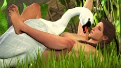 1animal 1girls 3d abs ancient_greece arm_raised assassin's_creed_(series) assassin's_creed_odyssey athletic_female avian barefoot beak belly belly_button bird braid braided_hair braided_ponytail breasts brown_hair curling_toes deity european_mythology eye_contact feet female female_on_feral feral fine_art fine_art_parody grass greek_female greek_mythology kassandra leda_and_the_swan legs_up long_hair looking_at_partner missionary missionary_position missionary_sex mktrreekky muscular muscular_female mythology navel nipples nude nude_female olive_skin open_mouth outdoors outside public_domain river side_braid side_ponytail sole_female source_filmmaker stomach swan tall_grass tanned_female tanned_skin toe_curl toes water white_feathers zeus zoophilia