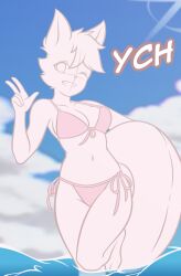 big_breasts bikini breasts cleavage female furry tagme thick_thighs wide_hips ych yorusagi