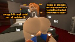 3d 3d_(artwork) dialogue garry's_mod gmod human_meggy kaibernation mario mario_(series) meggy_spletzer onomatopoeia phone riding sex smg4 tagme talking_on_phone text