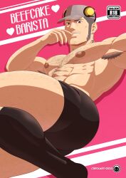 abs armpit_hair bara biceps comic cresxart iwai_munehisa male male_nipples male_only manly mature_male muscular_male nipples pecs persona persona_5 underwear