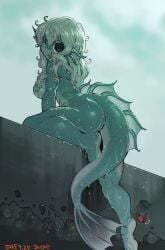1girls anthro artist_request fins fish_girl scales solo solo_female tail water
