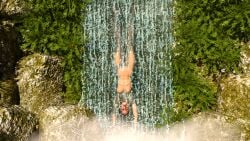 3d aloy breasts captured chain_bondage chained chained_up defaultusername forest hanging_by_feet horizon_zero_dawn humiliation inverted muscular muscular_female naked naked_female nipples nude nude_female outdoor_nudity outdoors pale_skin red_hair suspension suspension_bondage tagme water water_torture waterfall wet wet_skin