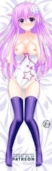 blush breasts leotard nepgear neptunia_(series) nipples pink_hair purple_eyes pussy stockings