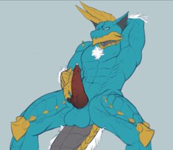 2017 abs anthro big_penis capcom claws fanged_wyvern male male_only monster_hunter muscular narija nude pecs penis video_games zinogre