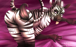 5_fingers anthro anus digital_media_(artwork) equine female fur mammal nude p-v-s pink_eyes pussy solo striped_fur stripes zebra