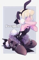 1boy 1femboy androgynous belt belt_bondage blonde_hair blush blushing blushing_at_viewer bob_cut bunny_ears bunny_tail bunnysuit colored crossdressing cute_expression embarrassed fake_animal_ears fake_tail femboy femboy_only feminine_faced_male feminine_male girly heels leotard lio_fotia looking_at_viewer male_playboy_bunny nervous pantyhose petite petite_body petite_male playboy_bunny playboy_bunny_leotard promare short_hair short_male shy slim slim_male slim_waist solo submissive_male thick_legs thick_thighs thigh_strap thin_waist tsundere twink
