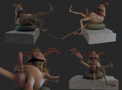 3d kowakian_monkey-lizard large_testicles masturbation monster penis return_of_the_jedi salacious_crumb star_wars testicles