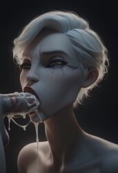 ai_generated alien alien_girl asajj_ventress blowjob blowjob_face clone_wars cum cum_drip cum_in_mouth cum_on_face deepthroat duchess_eugene fellatio lipstick lipstick_marks lipstick_on_balls lipstick_on_penis messy naked naked_female nude nude_female pale_skin saliva saliva_drip saliva_string saliva_trail short_hair sloppy sloppy_blowjob star_wars