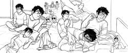 2boys black_hair cum dave_strider gay glasses homestuck john_egbert male_only masturbating_with_clothes masturbation ms_paint_adventures multiple_views penis prinvent short_hair sniffing_clothes sunglasses white_background white_hair white_skin yaoi