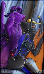 2017 anthro bondage bound cyro docking dragon eglan higthnekohnz lizard male reptile scalie slit slit_penetration slit_play yaoi