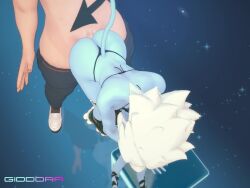 1boy 1girls 3d_animation animated ass bikini blue_body blue_skin breasts doggy_style female giddora horns large_ass longer_than_10_seconds male oni orange_eyes petite sex sexy_pose shirtless_male shorter_than_30_seconds small_breasts soukaku soukaku_(zenless_zone_zero) sound tagme video white_hair wise_(zenless_zone_zero) zenless_zone_zero