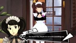 3d akira_kurusu anal_insertion coffee_shop cucumber cum_on_body femdom foot_fetish footjob koikatsu maid malesub persona persona_5 prostitution sadayo_kawakami simp_no_3769 sound tagme text video