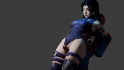 1boy 1girls animated big_ass female from_behind lewdkamori male marvel marvel_rivals psylocke psylocke_(marvel_rivals) spider-man spider-man_(marvel_rivals) standing tagme thick_ass thick_thighs thigh_sex thighjob vengeance_psylocke video