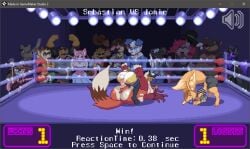 anthro boxing boxing_ring fur fur_rumble furry futanari futanari_on_female jammie_fur_rumble mating_press sebastian_fur_rumble video_games