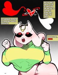 1boy 1girls big_ass big_breasts chara clothing dialogue eosftwit flowey_the_flower frisk incest no_panties possession red_eyes spanish_text text toriel undertale