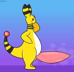 ampharos anthro blush chubby chubby_male evilfiendish furry huge_cock male_focus male_only massive_penis musk musk_clouds musky_cock no_humans no_testicles pokemon pudgy_belly side_view