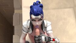 3d alternate_costume blender breasts fellatio handjob oral overwatch talon_widowmaker widowmaker