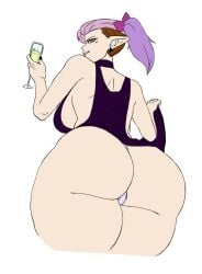 amity_blight ass ass_focus big_ass big_butt champagne_glass dress dress_lift happy_new_year huge_ass looking_at_viewer looking_back new_year pochoclogigi ponytail the_owl_house the_owl_house_(finale) thick_ass thick_thighs thong