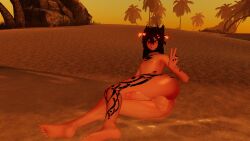 ass_focus beach big_ass femboy heart-shaped_pupils vrchat