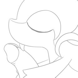 ambiguous_gender animated dengon furry greyscale human licking mammal monochrome nintendo oral penis pokemon pokemon_(species) simple_background snivy tongue tongue_out video_games white_background