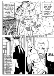 1girls big_breasts black_and_white bottle breasts busty cleavage clothing comic drink english_text female female_only fully_clothed haori hatake_kakashi hokage hokage_rock holding_object huge_breasts kimono male mature mature_female milf monochrome namikaze_minato naruto naruto:_the_last naruto_(series) naruto_shippuden ninrubio oppai sake sake_bottle sarutobi_hiruzen senju_hashirama senju_tobirama solo solo_focus speech_bubble story text translated tsunade uzumaki_naruto voluptuous voluptuous_female