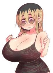 1girls @_@ ass bakunyuu bare_shoulders batsuichide_nakimushina_otonarisan big_eyes big_head black_dress breasts breasts_bigger_than_head breasts_bigger_than_torso busty cleavage cute deep_cleavage enormous_breasts female female_only flustered full_cleavage huge_breasts light-skinned_female light_skin long_hair massive_breasts milf my_divorced_crybaby_neighbour neoteny nude ochiai_san ringed_eyes shiny_breasts short_dress sideboob small_but_busty solo solo_female stretch_marks thick thick_thighs top_heavy_breasts two_tone_hair voluptuous voluptuous_female wavy_mouth wet_clothes wet_dress yellow_hair zyugoya