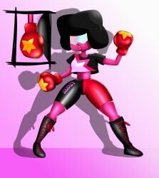 boots boxing boxing_gloves cartoon_network crystal_gem garnet_(steven_universe) gem_(species) melonadraw(artist) steven_universe