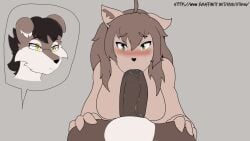 animated anthro anthro_on_anthro anthro_penetrated anthro_penetrating anthro_penetrating_anthro arlo_(athom) athom balls balls_deep big_penis blush bodily_fluids breasts brown_body brown_fur canid canine canis cum cum_in_mouth cum_inside deepthroat domestic_dog duo erection eyewear fellatio female female_penetrated fur genital_fluids genitals glasses hi_res male male/female male_penetrating male_penetrating_female mammal oral oral_penetration penetration penis rectangular_glasses sara_(athom) sex wolf