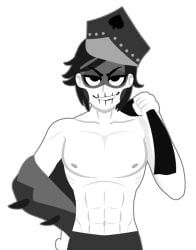 ankaa_avarshina atrocitus_(deck_52) incredibox incredibox_deck_52 incredibox_mod no_visible_genitalia pants_only polo_(incredibox) shirtless shirtless_male skinny smiling smiling_at_viewer toony