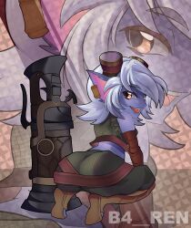 alternate_version_available ass ass_focus b4__ren female female_only league_of_legends purple_body shortstack tristana yordle
