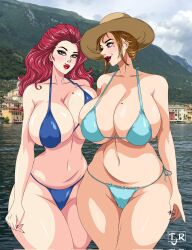 2girls andy_(tejonrex) ass big_ass big_breasts breasts bust busty chest curvaceous curvy curvy_figure daughter digital_media_(artwork) female female_focus hips hourglass_figure huge_ass huge_breasts large_ass large_breasts legs light-skinned_female light_skin mature mature_female milf mother mother_and_daughter multiple_girls older_female original original_character original_characters slim_waist tejonrex thick thick_hips thick_legs thick_thighs thighs voluptuous waist wide_hips yazmin_(tejonrex) younger_female