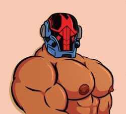 1boy abs big_nipples brown_body fortnite male_only masculine_male meme_reference muscles muscular muscular_male nipples pecs pectorals the_foundation tick_tock_meme