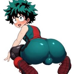 ai_generated big_ass blush deku gay huge_ass izuku_midoriya looking_at_viewer my_hero_academia smesh_(artist) sweat sweating yaoi