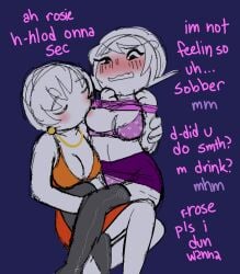 2girls blonde blonde_hair blonde_hair_female curly_hair drugged drunk dubious_consent female homestuck incest mother_and_daughter multiple_girls rape rose_lalonde roxy_lalonde short_hair short_hair_female strilalonder yuri