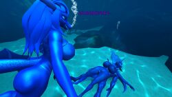 3d big_breasts drowning my_little_pony princess_luna_(mlp) random1985 underwater