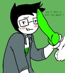 beast becquerel black_hair black_hair_male dog_penis feral gay glasses homestuck human_on_feral jake_english short_hair short_hair_male strilalonder zoophilia