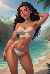 aged_up ai_generated disney moana moana_waialiki stable_diffusion transparent_clothing wet_clothes white_bikini