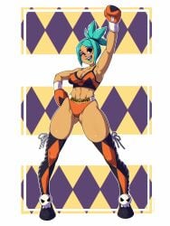 boots boxing boxing_gloves cerebella dark-skinned_female dark_skin skullgirls zuruppi