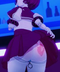 3d big_ass buttplug dorothy_haze finger_over_mouth koikatsu large_ass looking_back pale-skinned_female pale_skin red_hair short_hair skirt skirt_lift skirt_up smile smug solo solo_female solo_focus spank_marks spiritofrei tagme va-11_hall-a