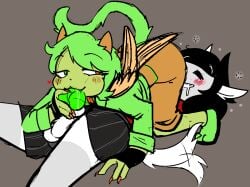 black_hair black_hair_female davepetasprite^2 dog_ears dog_girl female futanari glasses homestuck intersex jade_harley long_hair long_hair_female sleeping somnophilia strilalonder wings