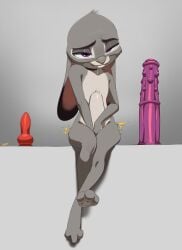 1girls 2024 3_toes absurd_res anthro bite biting_lip biting_own_lip black_body black_fur bodily_fluids dildo dildo_sitting disney eyebrows feet female female_only flat_chested fur gauntlet_of_girth grey_body grey_fur hi_res judy_hopps lagomorph leporid long_ears looking_pleasured mammal masturbation multicolored_body multicolored_fur naked narrowed_eyes nude penetration purple_eyes rabbit saliva sex_toy signature sitting solo stomach_bulge teeth thehumancopier toes zootopia