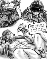 3boys anal bent_over bruise bruises censor_bar censor_lines censored creampie cum cum_in_ass cum_on_ass cum_on_body cum_on_chest doggy_style fingerless_gloves flaccid flaccid_while_penetrated fuze_(rainbow_six) gay glaz_(rainbow_six) gloved_handjob handjob handjob_while_penetrated helmet japanese_text kapkan_(rainbow_six) male_only masked masked_male military military_uniform null_erste on_back rainbow_six_siege rope scars sweat tachanka_(rainbow_six) tied_up yaoi